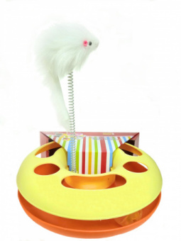 Игр 207904 трек-круг с мышью на пружинеЧистый котик 25 см х 7,5см желтый