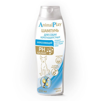 Animal Play: шампунь укрепляющий с аллантоином и витам. д/короткошерстных собак, 250мл