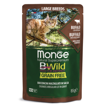 Monge Cat 85 гр BWild GRAIN FREE из мяса буйвола для кр пор (30497)