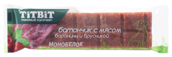 Лакомство TiTBiT Батончик с бараниной и брусникой для собак 40 г (33023)