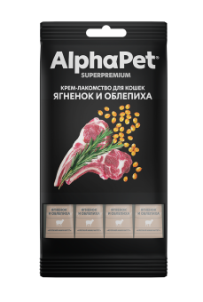 AlphaPet 0,048кш крем лакомство ягненок облепиха для кошек