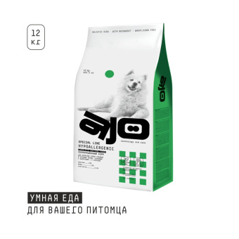 Корм AJO 12кг (цена за 1кг) для вз соб ср и кр пор склонн к аллергии ГРЕЧКА