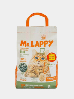 Наполнитель комкующийся Mr.LAPPY TOFU Зеленый чай 5 л (2,5 кг)
