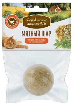 Дерев лак для кошек МЯТНЫЙ ШАР (КАЛЕНДУЛА И КОРЕНЬ СОЛОДКИ) 22г 