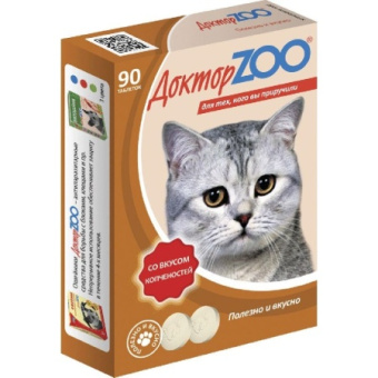 ДокторZоо витамины 90 таб ДЛЯ КОШЕК (КОПЧЕНОСТИ)