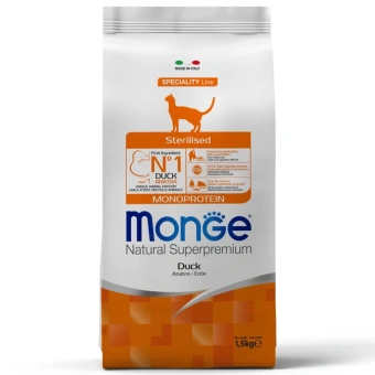 Monge Cat 1,5кг Monoprotein Sterilised Утка для кошек 
