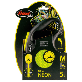 Рулетка FLEXI NEW NEON M Д/СОБАК 5м 20кг ТРОС 5222