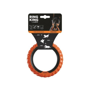 Игрушка для собак кольцо RING KING одинарное, черный/оранжевый 12.7x12.7x2.2см MPets 10660599