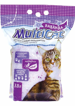 Наполнитель MULTICAT 3.8л (СИЛИКАГЕЛЬ ФИОЛЕТОВЫЙ С ЗАПАХОМ ЛАВАНДЫ))