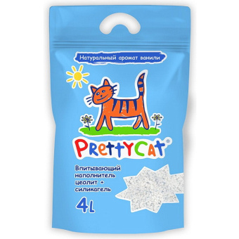 Наполнитель PrettyCat 2 кг (4л) глиняный впит с део-кристаллами Aroma Fruit  