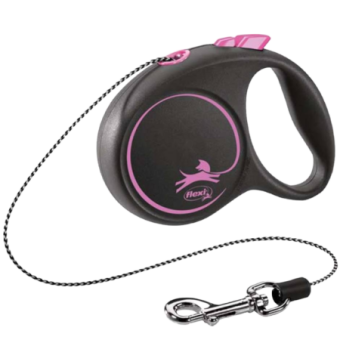 Рулетка flexi Black Design XS (до 8 кг) 3 м трос черный/розовый (30009)