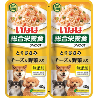 INABA Twins корм влажн д/собак куриное филе с овощами и сыром в желе, пауч 40г*2шт Инаба RTW-08