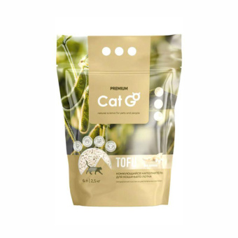 Наполнитель Cat Go 6л (2,5кг) TOFU Комкующийся ТОФУ Без запаха 